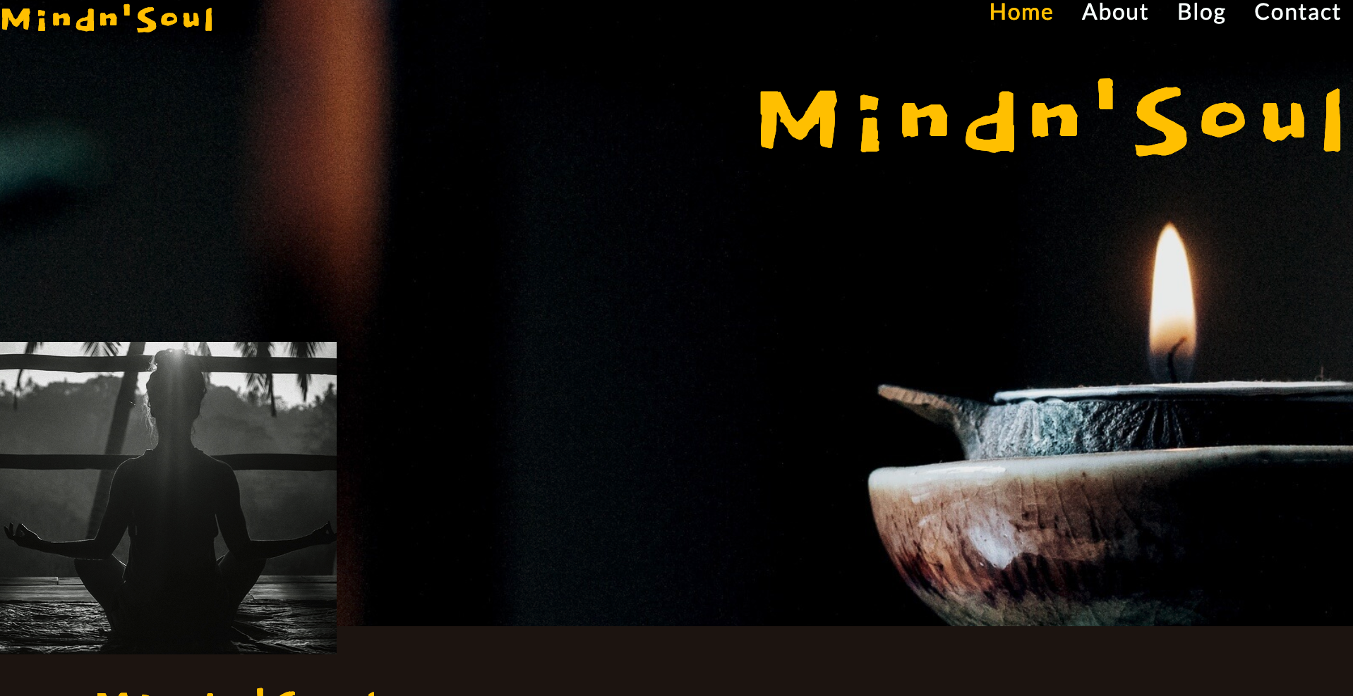 Image shows a screen grab of the Mindn'Soul homepage